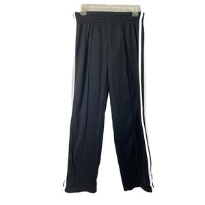 Derek Heart Track Pants Womens Medium Black Zip Ankle Lined Running Athletic